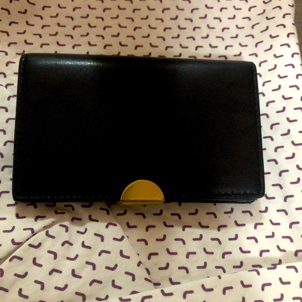 Coach Black Wallet with Yellow Accent
